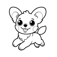 Cute vector illustration Papillon doodle for kids coloring worksheet