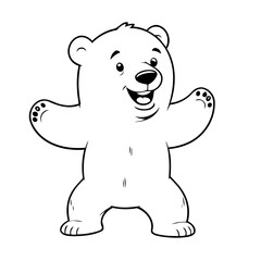 Cute vector illustration Polarbear drawing for kids colouring activity