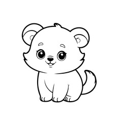 Simple vector illustration of Animal drawing for toddlers coloring activity