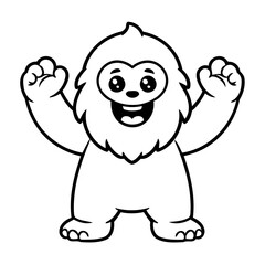 Simple vector illustration of Yeti hand drawn for toddlers