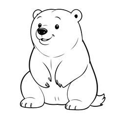 Cute vector illustration Polarbear drawing for toddlers book