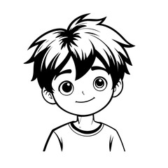 Vector illustration of a cute Boy drawing for toddlers coloring activity