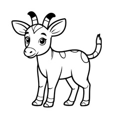 Vector illustration of a cute Okapi doodle for kids coloring worksheet