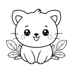 Simple vector illustration of Kawaii doodle for toddlers worksheet