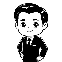 Cute vector illustration Politician for kids colouring worksheet