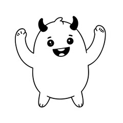 Cute vector illustration Monster hand drawn for kids page