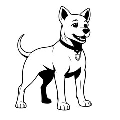 Cute vector illustration Dog colouring page for kids