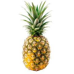 Fototapeta premium Ripe pineapple fruit placed on a clean white surface, a pineapple isolated on transparent background