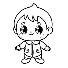 Cute vector illustration Kawaii drawing for colouring page