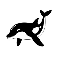 Vector illustration of a cute Orca drawing for children page