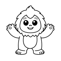 Cute vector illustration Yeti doodle for toddlers worksheet