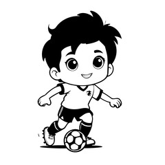 Simple vector illustration of SoccerPlayer doodle for toddlers worksheet