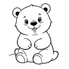 Cute vector illustration Polarbear drawing for toddlers book