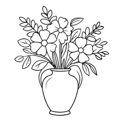 Vector illustration of a cute Flowers drawing for toddlers book