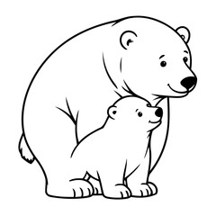 Cute vector illustration Polarbear hand drawn for toddlers