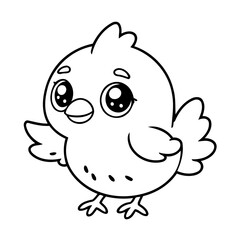 Cute vector illustration Kawaii colouring page for kids