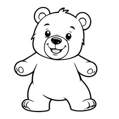 Cute vector illustration Bear drawing colouring activity