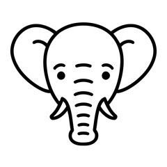 Cute vector illustration Elephant drawing for toddlers coloring activity