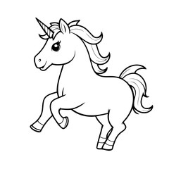 Cute vector illustration Unicorn for children colouring activity