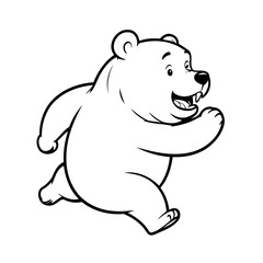 Simple vector illustration of Bear drawing for toddlers book