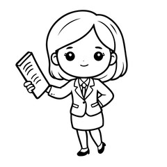Cute vector illustration BusinessWoman drawing for toddlers book