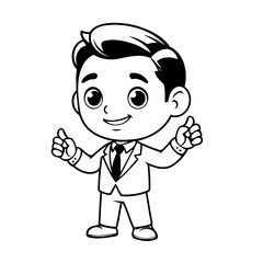 Cute vector illustration Man doodle for kids coloring worksheet