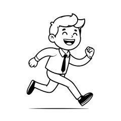 Vector illustration of a cute Business drawing for toddlers colouring page