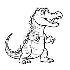 Vector illustration of a cute Alligator drawing for toddlers book