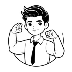 Simple vector illustration of Man for kids colouring worksheet