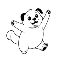 Cute vector illustration Dog drawing for kids colouring page