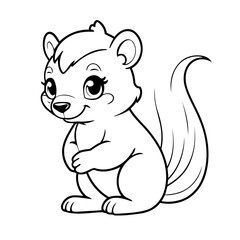 Cute vector illustration Skunk drawing colouring activity