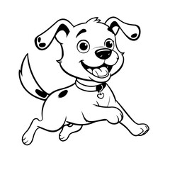 Cute vector illustration Dog for toddlers colouring page