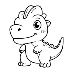 Cute vector illustration Dino doodle for children worksheet