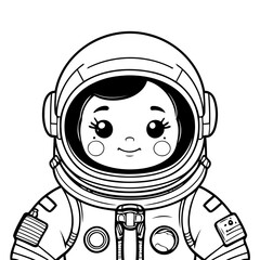 Simple vector illustration of Astronaut hand drawn for toddlers