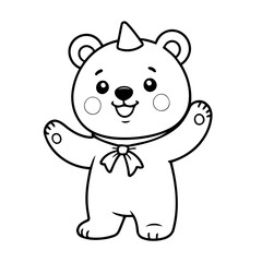 Simple vector illustration of Bear drawing for toddlers book