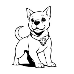 Simple vector illustration of Dog drawing for toddlers book