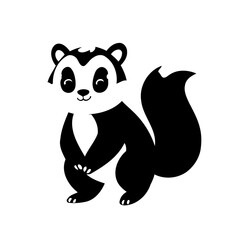 Cute vector illustration Skunk drawing colouring activity