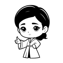 Cute vector illustration Judge doodle colouring activity for kids