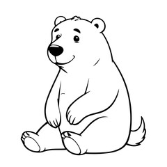 Cute vector illustration Polarbear for kids coloring activity page
