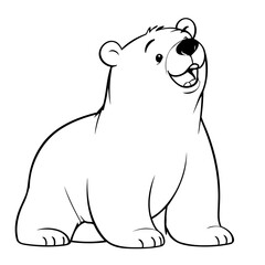 Simple vector illustration of Polarbear drawing for toddlers coloring activity