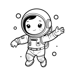 Cute vector illustration Astronaut drawing for toddlers book