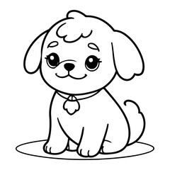 Simple vector illustration of Maltese drawing for children page