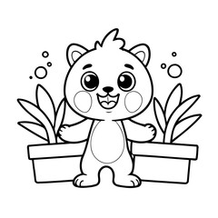 Vector illustration of a cute Palmerian doodle for children worksheet