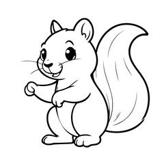 Simple vector illustration of Squirrel drawing for toddlers book