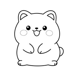 Naklejka premium Vector illustration of a cute Kawaii drawing for kids page