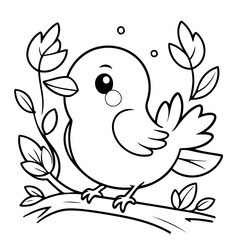 Cute vector illustration Bird doodle for kids coloring worksheet