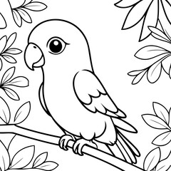 Cute vector illustration Parrot hand drawn for toddlers