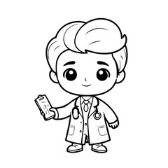 Cute vector illustration Doctor hand drawn for toddlers