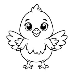 Cute vector illustration Chicken for children colouring activity