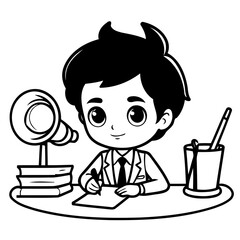 Cute vector illustration Journalist hand drawn for toddlers